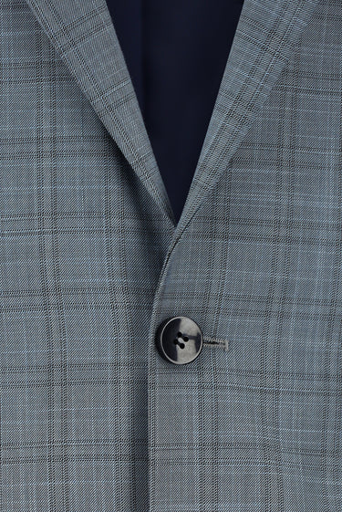 İndigo Regular Fit Klasik Ekose Takım Elbise