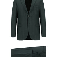 Dark Green 6 Drop Regular Fit Standard Cut Plaid Suit