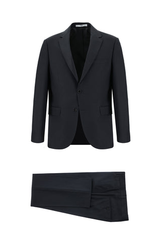 Koyu Antrasit 7 Drop Slim Fit Dar Kesim Ekose Takım Elbise