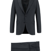 Orta Antrasit 7 Drop Slim Fit Dar Kesim Ekose Takım Elbise