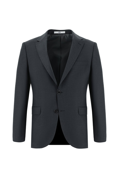 Orta Antrasit 7 Drop Slim Fit Dar Kesim Ekose Takım Elbise