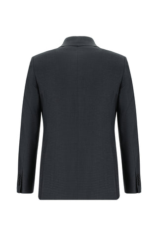 Orta Antrasit 7 Drop Slim Fit Dar Kesim Ekose Takım Elbise