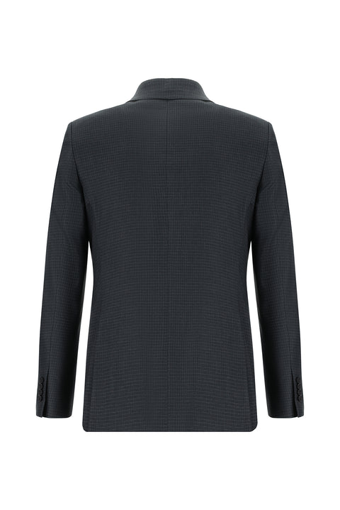 Orta Antrasit 7 Drop Slim Fit Dar Kesim Ekose Takım Elbise
