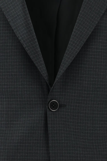 Orta Antrasit Slim Fit Dar Kesim Klasik Ekose Takım Elbise