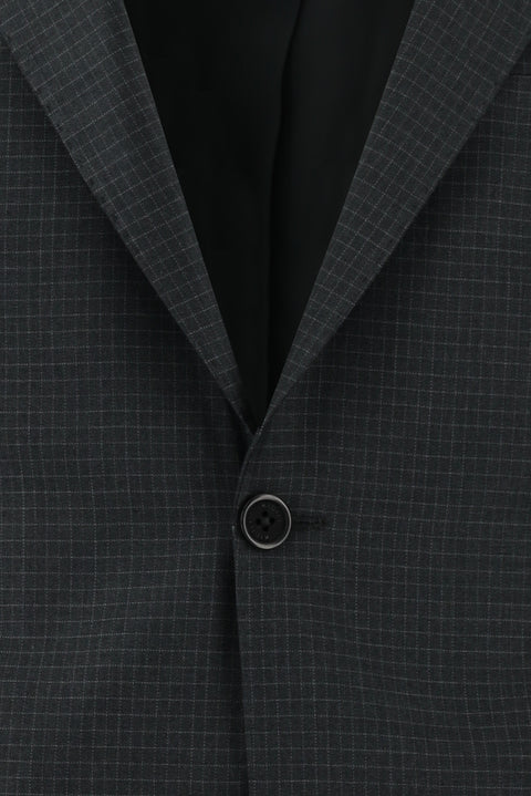 Orta Antrasit 7 Drop Slim Fit Dar Kesim Ekose Takım Elbise