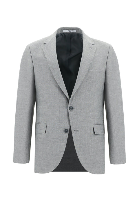 Orta Gri 7 Drop Slim Fit Dar Kesim Ekose Takım Elbise