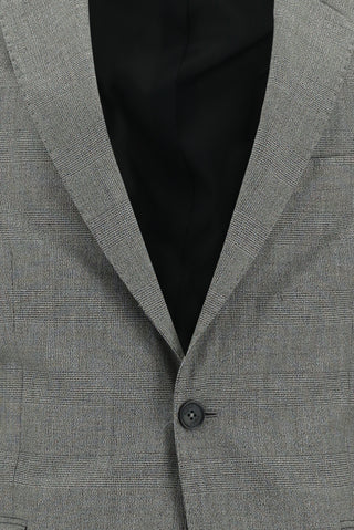 Orta Gri 7 Drop Slim Fit Dar Kesim Ekose Takım Elbise