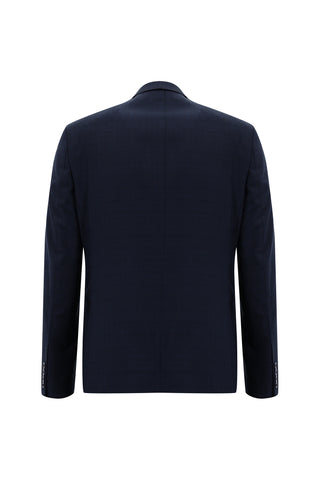 Koyu Lacivert 7 Drop Slim Fit Dar Kesim Desenli Takım Elbise