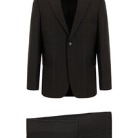 Koyu Kahve 4 Drop Relaxed Fit Rahat Kesim Ekose Takım Elbise