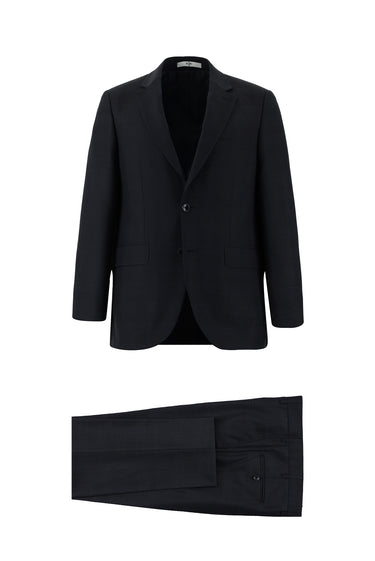 Koyu Lacivert Relaxed Fit Rahat Kesim Klasik Ekose Takım Elbise