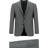 Koyu Füme 7 Drop Slim Fit Dar Kesim Ekose Takım Elbise