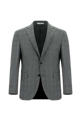 Koyu Füme 7 Drop Slim Fit Dar Kesim Ekose Takım Elbise