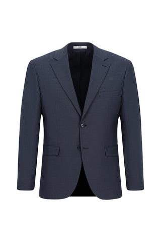 Koyu Lacivert 4 Drop Relaxed Fit Rahat Kesim Ekose Takım Elbise