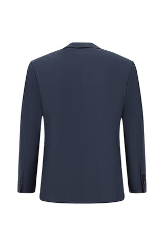 Koyu Lacivert 4 Drop Relaxed Fit Rahat Kesim Ekose Takım Elbise