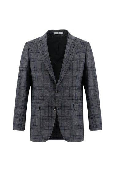 Orta Füme Regular Fit Kombinli Ekose Takım Elbise