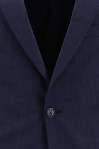 Açık Lacivert 7 Drop Slim Fit Dar Kesim Yünlü Ekose Takım Elbise