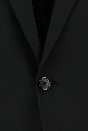 Siyah Regular Fit Yünlü Klasik Ekose Takım Elbise