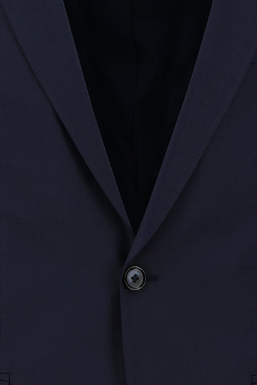 Koyu Lacivert Regular Fit Yünlü Klasik Ekose Takım Elbise