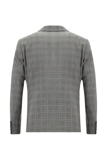 Açık Füme Regular Fit Yünlü Kombinli Yelekli Takım Elbise