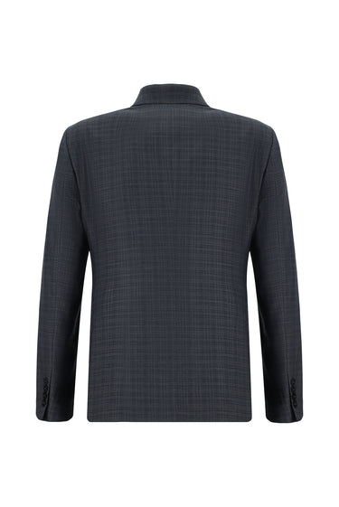 Koyu Füme Super Slim Fit Ekstra Dar Kesim Kombinli Yelekli Takım Elbise