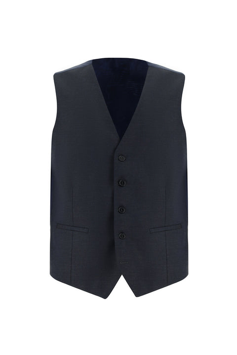 Koyu Füme 7 Drop Super Slim Fit Eksra Dar Kesim Kombinli Yelekli Takım Elbise