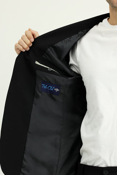 Siyah Slim Fit Dar Kesim Klasik Ceket