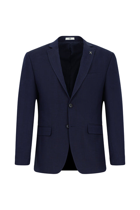 Koyu Lacivert 7 Drop Super Slim Fit Eksra Dar Kesim Desenli Blazer Ceket