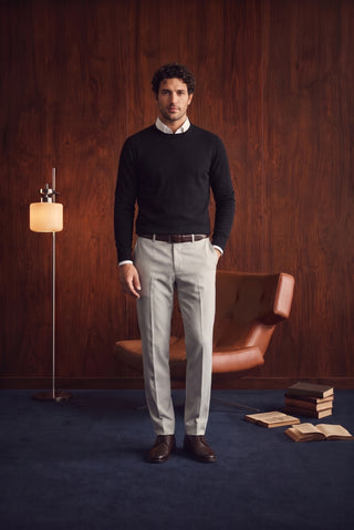 Açık Gri 7 Drop Slim Fit Dar Kesim Klasik Kumaş Pantolon