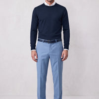 Blue 4 Drop Relaxed Fit Classic Fabric Trousers