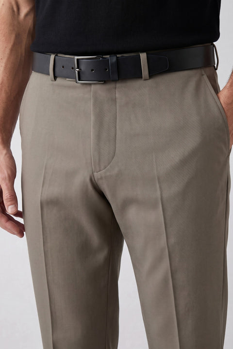 Orta Haki 4 Drop Relaxed Fit Rahat Kesim Klasik Kumaş Pantolon