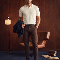 Medium Brown Slim Fit Narrow Cut Side Pocket Canvas / Chino Trousers