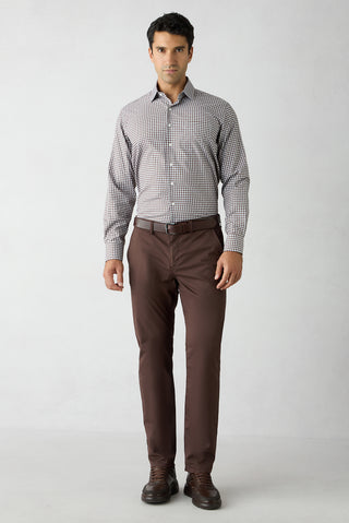 Orta Kahve Regular Fit Standart Kesim Yandan Cep Kanvas / Chino Pantolon