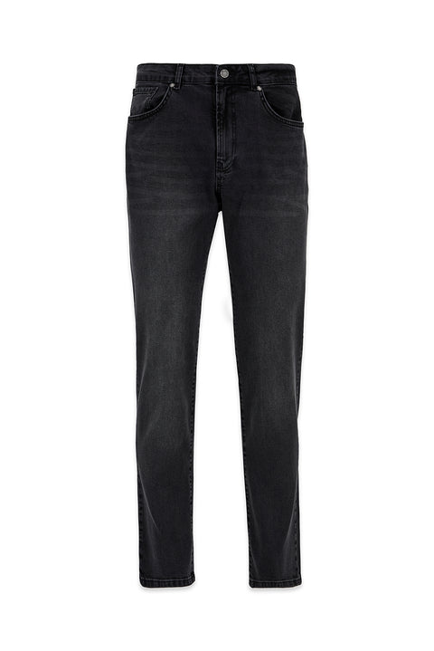Siyah Regular Fit Standart Kesim 5 Cep Denim Pantolon