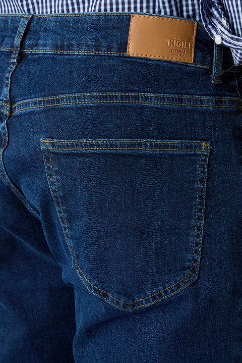Indigo Slim Fit Skinny Cotton 5 Pocket Denim Pants