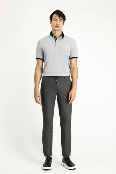 Koyu Füme Regular Fit Beli Lastikli İpli Likralı Pantolon