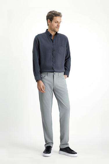 Orta Gri Slim Fit Dar Kesim Kanvas / Chino Pantolon