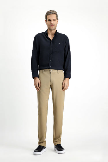 Açık Bej Slim Fit Dar Kesim Kanvas / Chino Pantolon