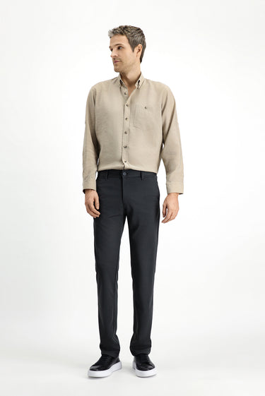 Koyu Antrasit Slim Fit Dar Kesim Kanvas / Chino Pantolon