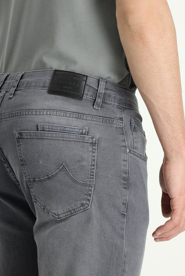 Açık Gri Super Slim Fit Ekstra Dar Kesim Likralı Denim Pantolon