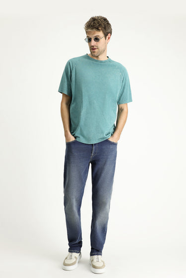 İndigo Regular Fit Likralı Denim Pantolon