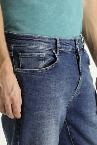 İndigo Regular Fit Standart Kesim Likralı Denim Pantolon