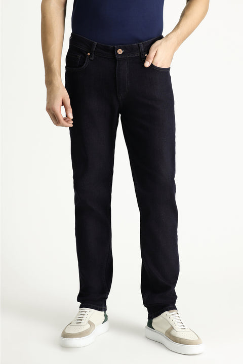 Koyu Lacivert Regular Fit Standart Kesim Likralı Denim Pantolon