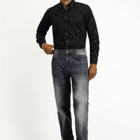 Orta Gri Regular Fit Standart Kesim Likralı Denim Pantolon