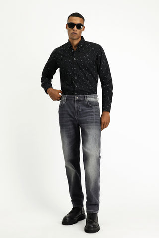 Orta Gri 6 Drop Regular Fit Standart Kesim Likralı Denim Pantolon