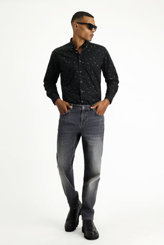 Orta Gri 6 Drop Regular Fit Standart Kesim Likralı Denim Pantolon