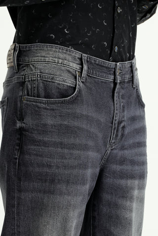 Orta Gri 6 Drop Regular Fit Standart Kesim Likralı Denim Pantolon