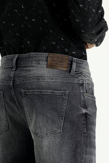 Orta Gri Regular Fit Likralı Denim Pantolon