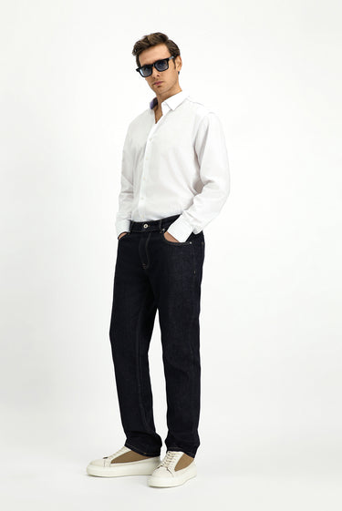 Koyu Lacivert Regular Fit Likralı Denim Pantolon