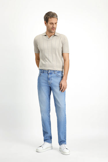 Açık Mavi Regular Fit Likralı Denim Pantolon