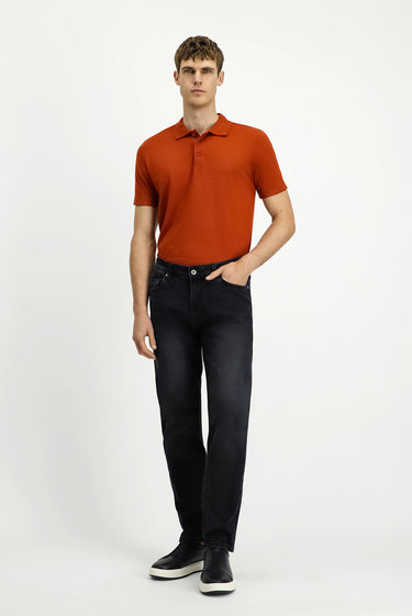 Siyah Regular Fit Likralı Denim Pantolon